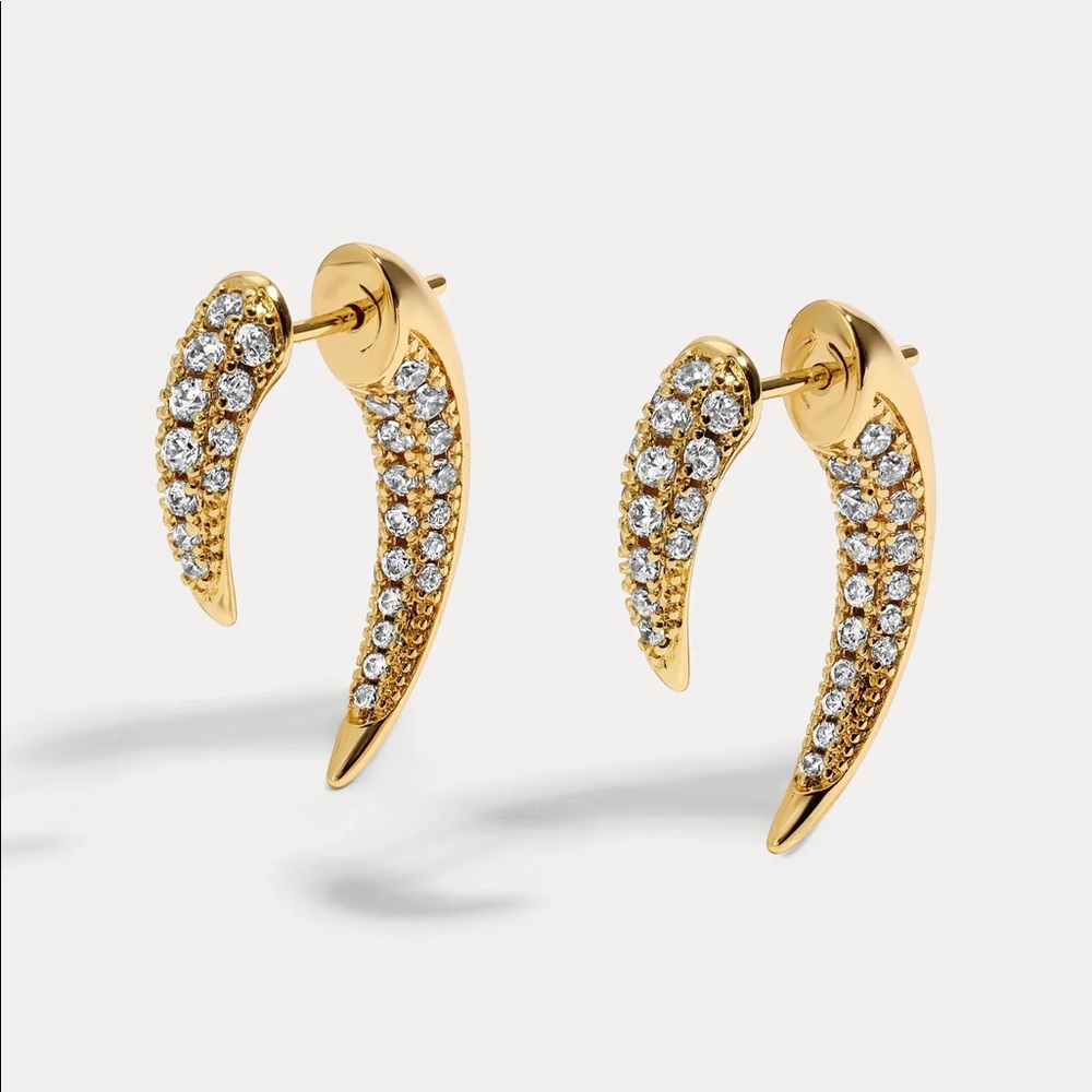 Liliclaspe pave tusk earrings